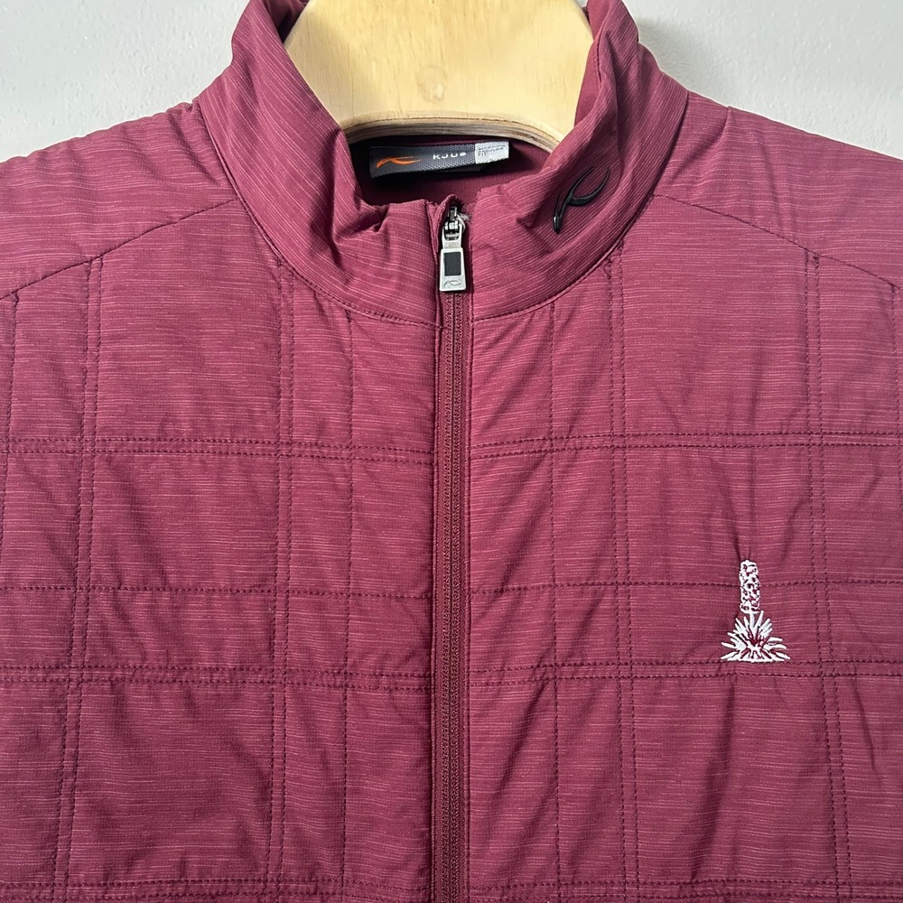 KJUS Vest Men 3XL Maroon Rowan Red Insulated Quilted Full Zip Performance Golf
